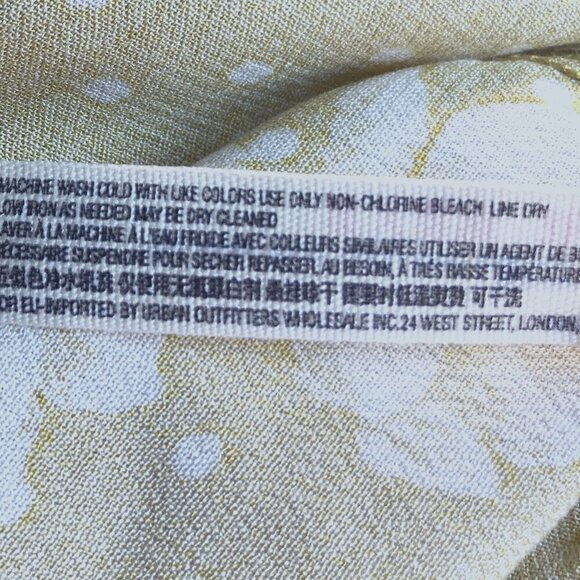 Free People SZ S NWT yellow & white floral peasant style bodysuit bell sleeve - Picture 9 of 10